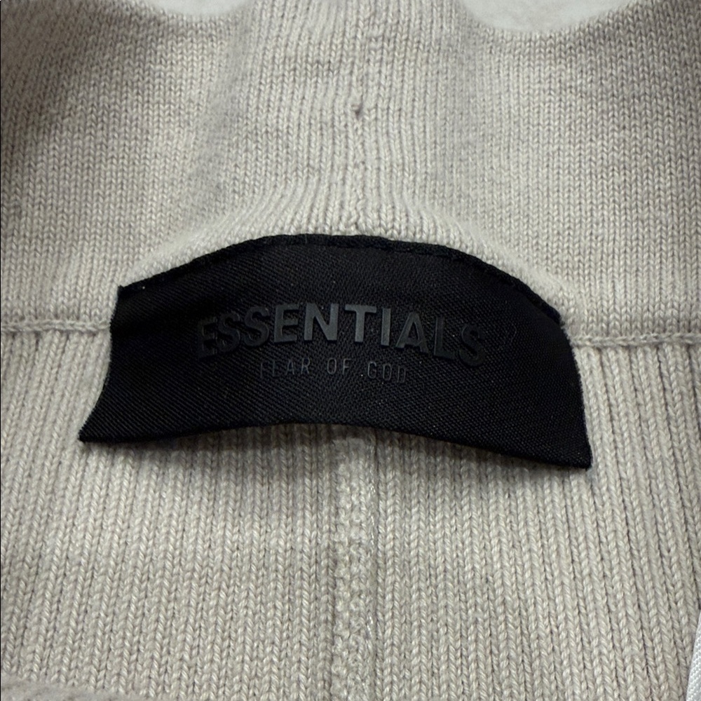 Essentials Ribbed Athletic Shorts in Light Beige - Picture 3 of 7